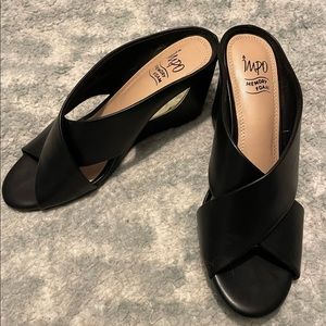 Slip on open toed wedges